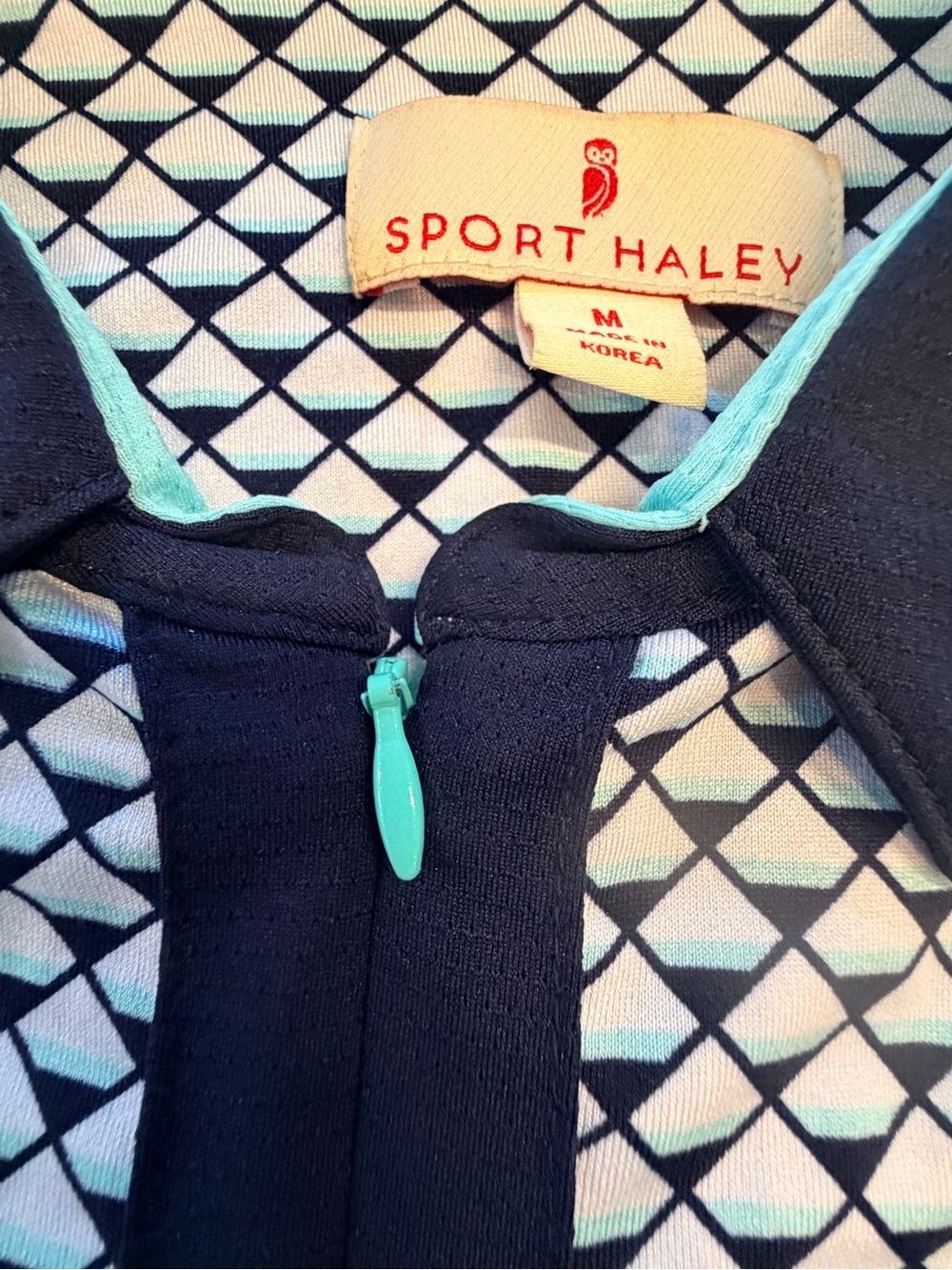 Sport Haley Sleeveless Geometric Golf Polo Top Medium - Picture 3 of 11